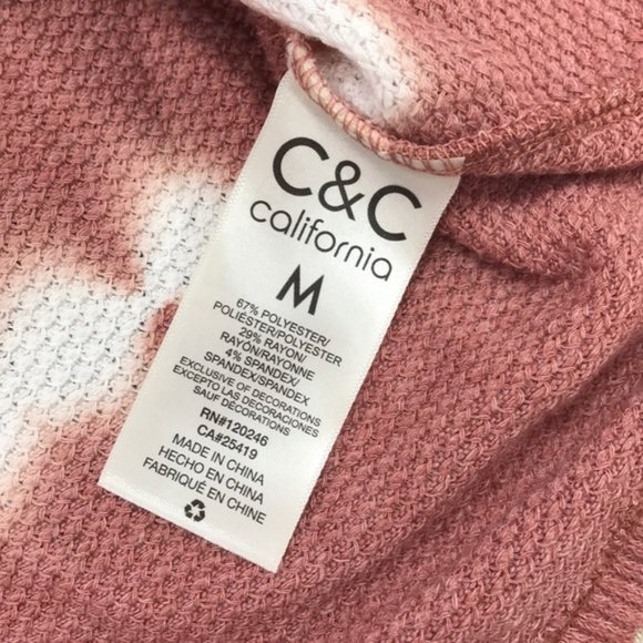 C&C California Tie Dye Stripe Lace Panel T-shirt - Picture 5 of 9
